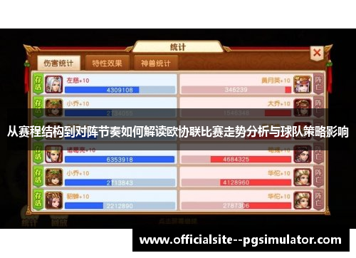从赛程结构到对阵节奏如何解读欧协联比赛走势分析与球队策略影响